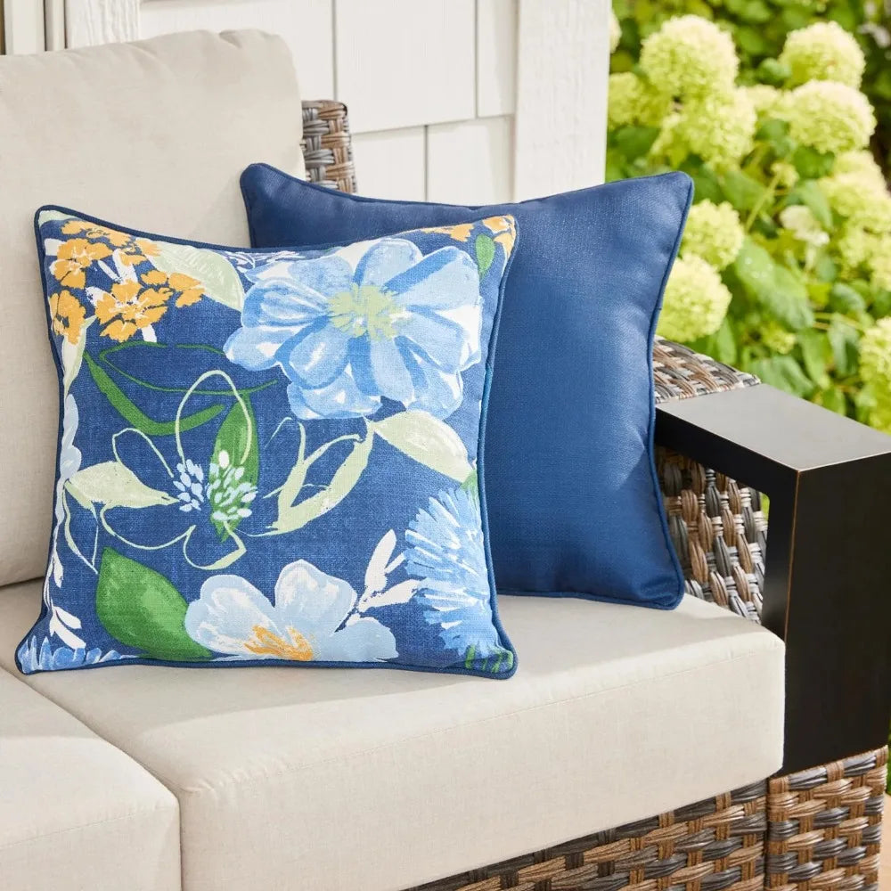 Fabric Count Floral Outdoor Throw Pillow Weather Resistant