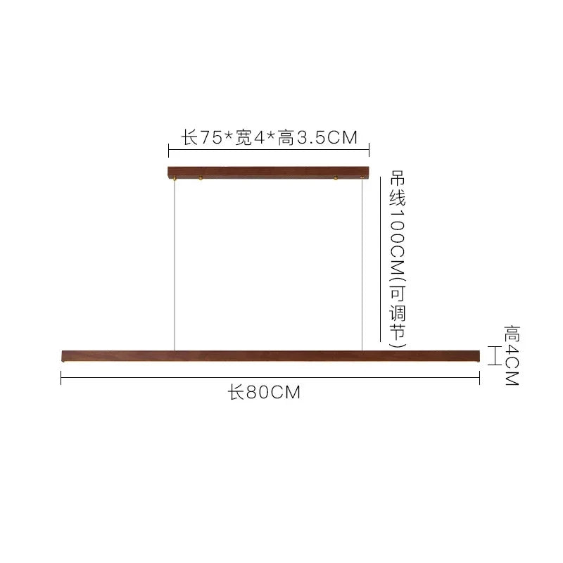 Japanese Pendant Light Walnut Nordic Wood Ceiling Lamp