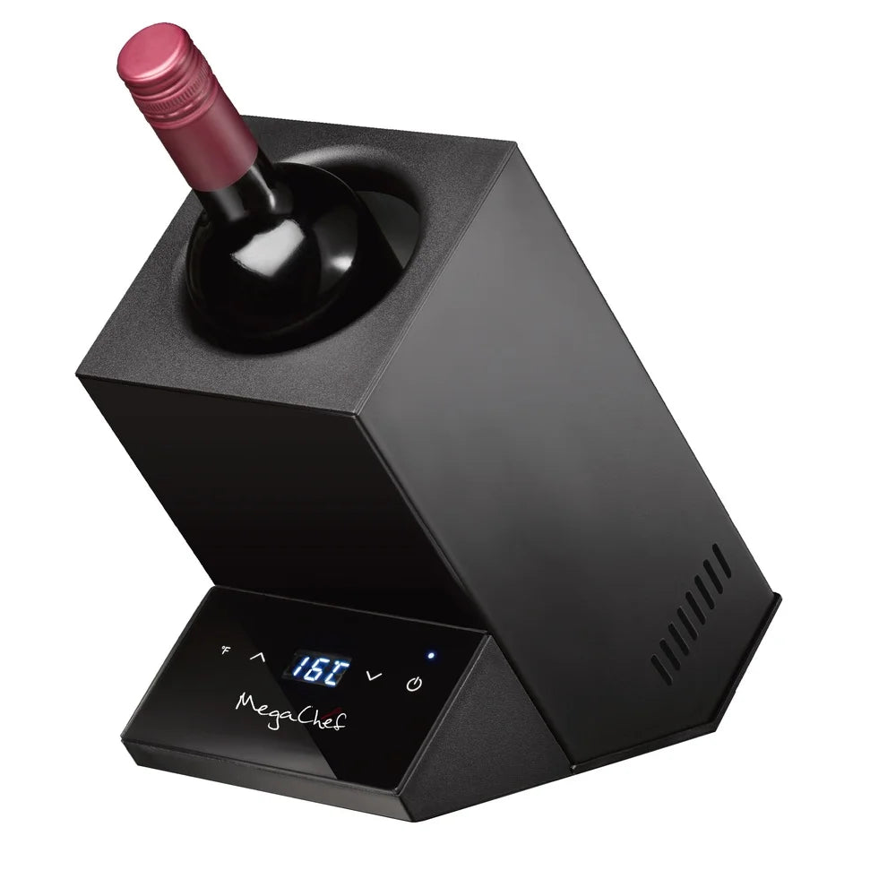 Electric Wine Chiller Touch Control Digital Display Thermo-Electric Cooling Temperature Range 41F to 64F Adapter Included UL