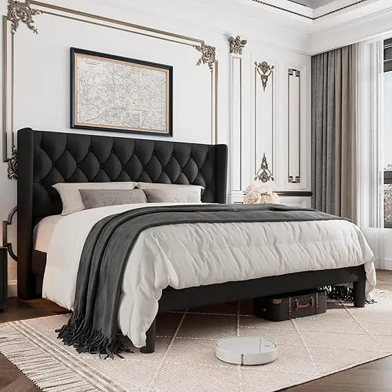 DAFIFY Upholstered Platform Bed Frame With Tufted Headboard