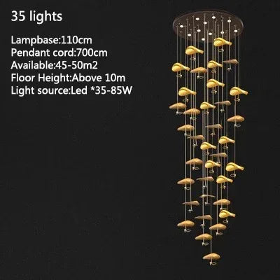 Lotus LED Chandelier Pendant Light for Living Room Fixtures