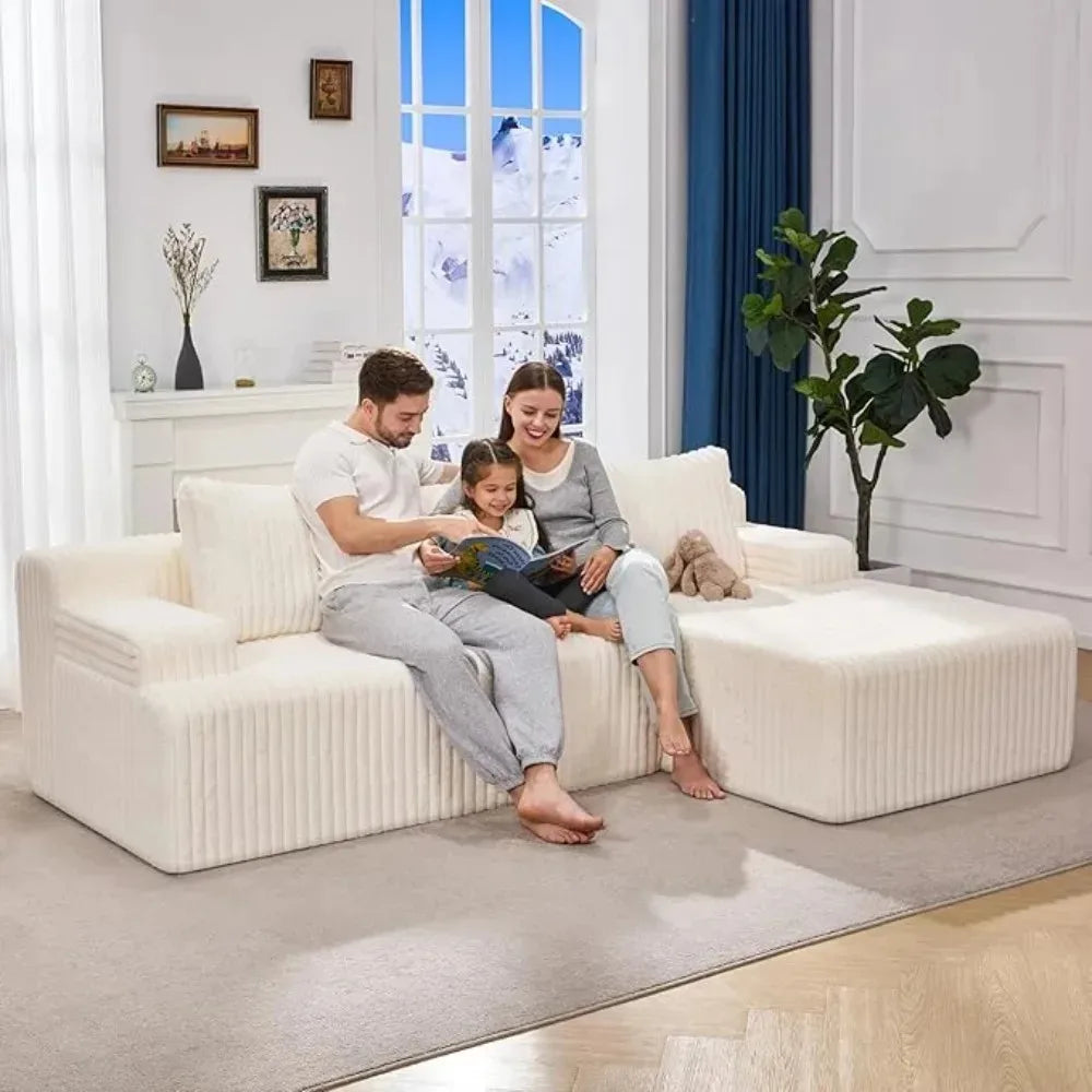HUANZHUANG Modular L Shaped 3 Seat Sectional Sofa Memory Foam