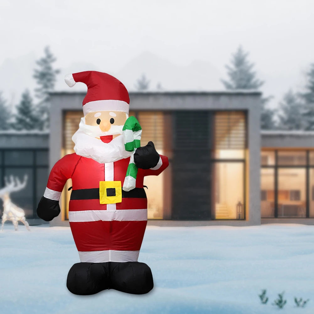 LED Inflatable Cartoon Model Decor Festival Theme Cute Air Blown Up  Christmas Dolls Decor for Xmas Garden Party Decor