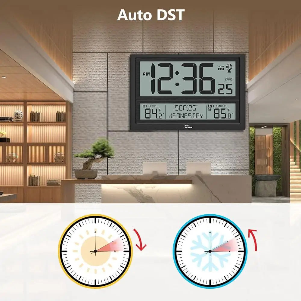Dutrieux Atomic Clock Battery Operated Indoor Outdoor Temp