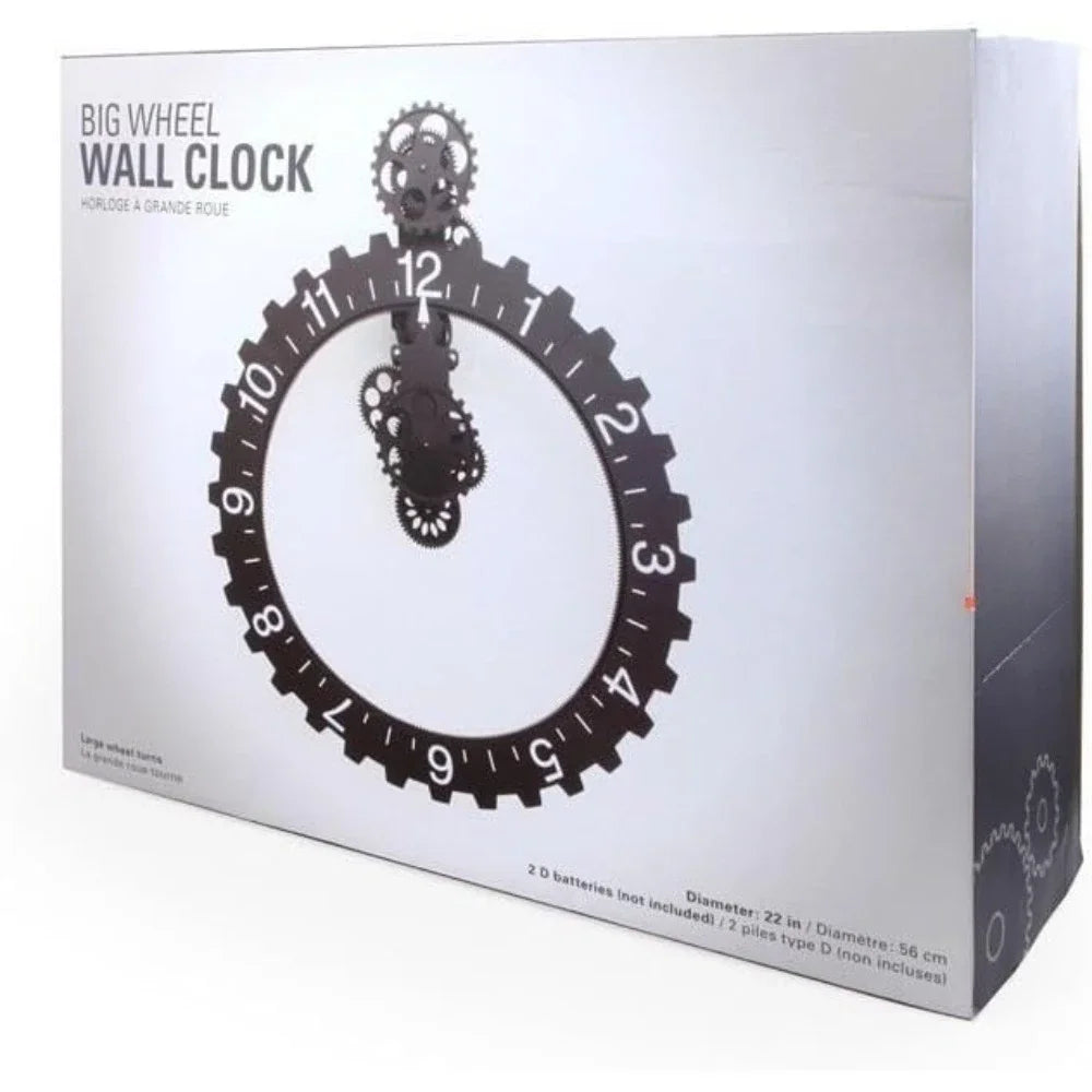 Hign-concerned Big Wheel Hour Wall Clock Modern Centerpiece