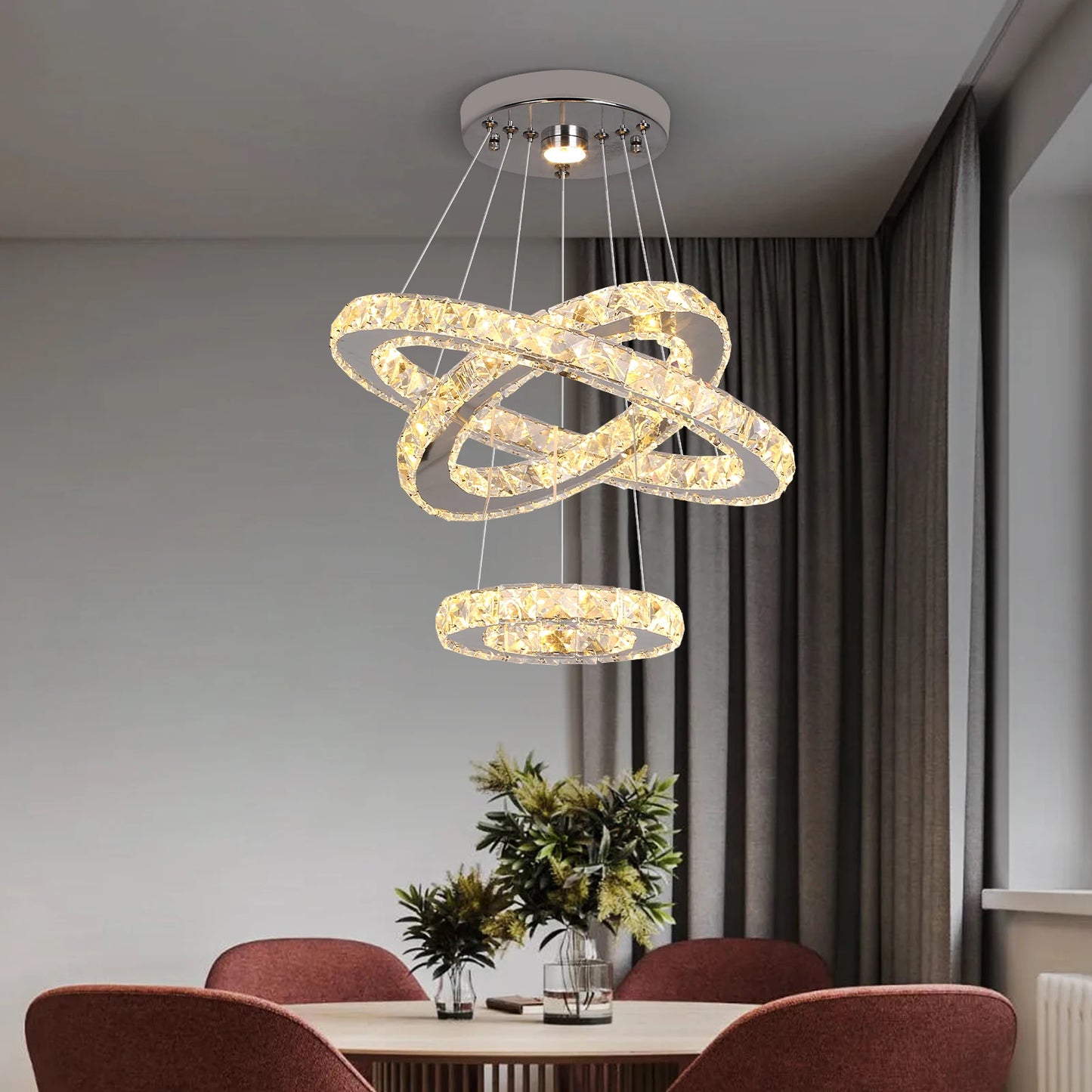 Vinilky Crystal Chandelier Pendant Light Living Room