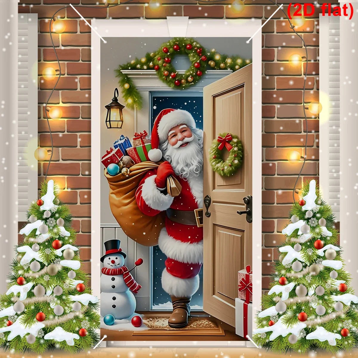 Christmas Hanging Flag Santa Claus Door Banner Christmas Decoration For Home 2025 Xmas Ornament Navidad Natal New Year Gift 2026