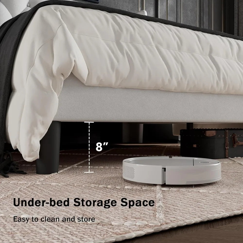 DAFIFY Upholstered Platform Bed Frame With Tufted Headboard