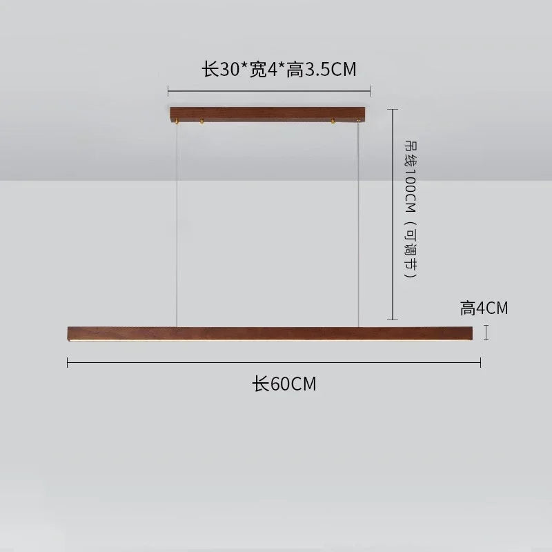 Japanese Pendant Light Walnut Nordic Wood Ceiling Lamp