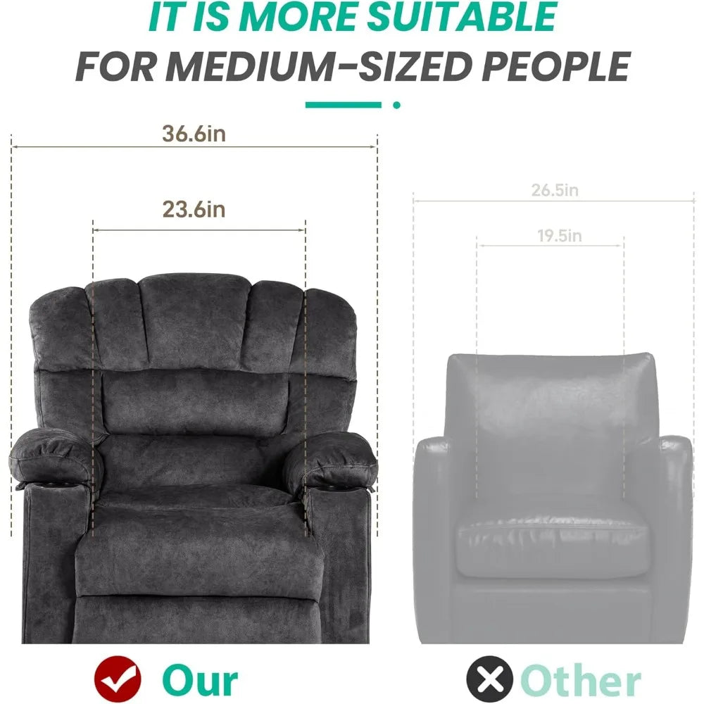 XMSJ Modern Ergonomic Recliner Chair With Foam Filling